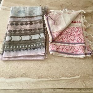 Bundle of 2 new cotton Scarves dupatta shawl chunni